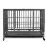 Heavy-Duty Metal Dog Kennel, Pet Cage Crate with Openable Flat top and Front Door, 4 Wheels