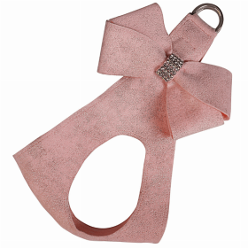 Susan Lanci Designs Puppy Pink Glitzerati Nouveau Bow Step In Harness (Color: Puppy Pink Glitzerati, size: small)