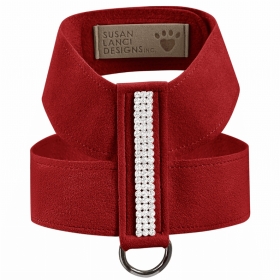 Susan Lanci Designs 3 Row Giltmore Crystals Tinkie Harness (Color: Red, size: medium)