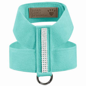 Susan Lanci Designs 3 Row Giltmore Crystals Tinkie Harness (Color: Tiffi Blue, size: large)