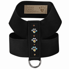 Susan Lanci Designs Crystal Paws Tinkie Harness (Color: Black, size: medium)