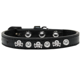 Skull Studded Collar (Color: Black, size: 14")