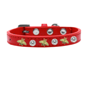 Studded Bee Collar (Color: Red, size: 12")