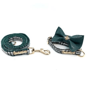 Fern Collar, Leash & Bow tie set (size: Full set - S)