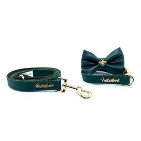 Jade Collar, Leash & Bow tie set (size: Full set - S)