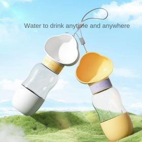 Dog out water bottle dog kettle portable accompanying water bottle dog walking water bottle pet drinking water feeding water dispenser supplies (colour: Common to cats and dogs, size: Clouds Purple Large - 600ml)