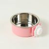 Removable Hanging Food Stainless Steel Water Bowl Cage Bowl for Dogs Cats Birds Small Animals