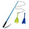 Extendable Dog Flirt Pole with Lure 10.23-26.77in Teaser Wand with 2 Replaceable Interactive Tail Toys