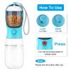 18.6OZ Portable Dog Water Bottle Pet Water Dispenser with Detachable Food Container Leak-Proof Lock Design for Dog Walking Traveling Hiking Outdoor Ac